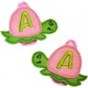Fun Felts Turtle Monogram Barette Snap Clip Covers